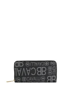 B.Cavalli Portafoglio da donna con stampe - nero
