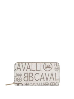 B.Cavalli Portafoglio da donna con stampe - taupe
