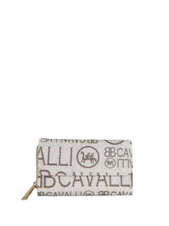 B.Cavalli Portafoglio donna con stampe - beige