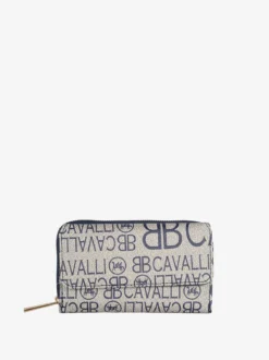 B.Cavalli Portafoglio donna con stampe - blu scuro