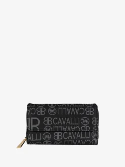 B.Cavalli Portafoglio donna con stampe - nero