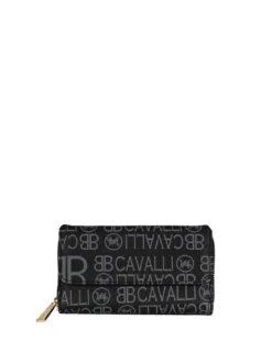 B.Cavalli Portafoglio donna con stampe - nero