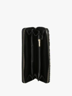 B.Cavalli Portafoglio rettangolare da donna con stampe - khaki