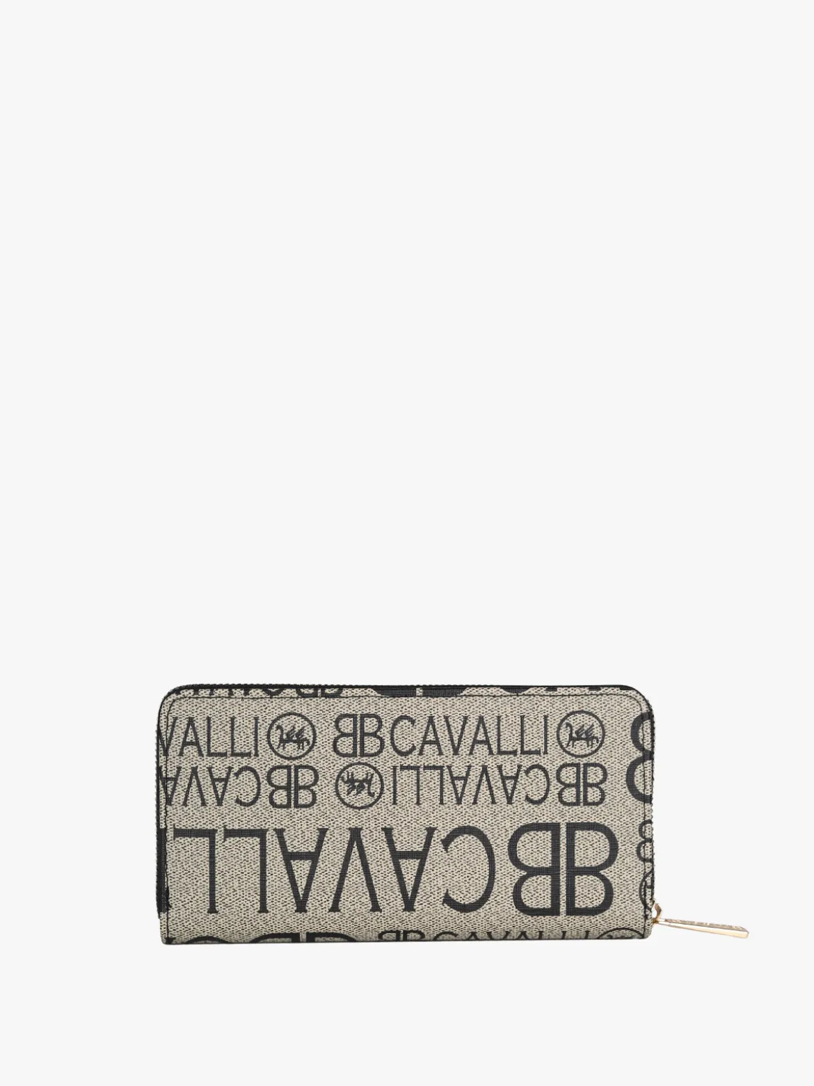 B.Cavalli Portafoglio rettangolare da donna con stampe - khaki