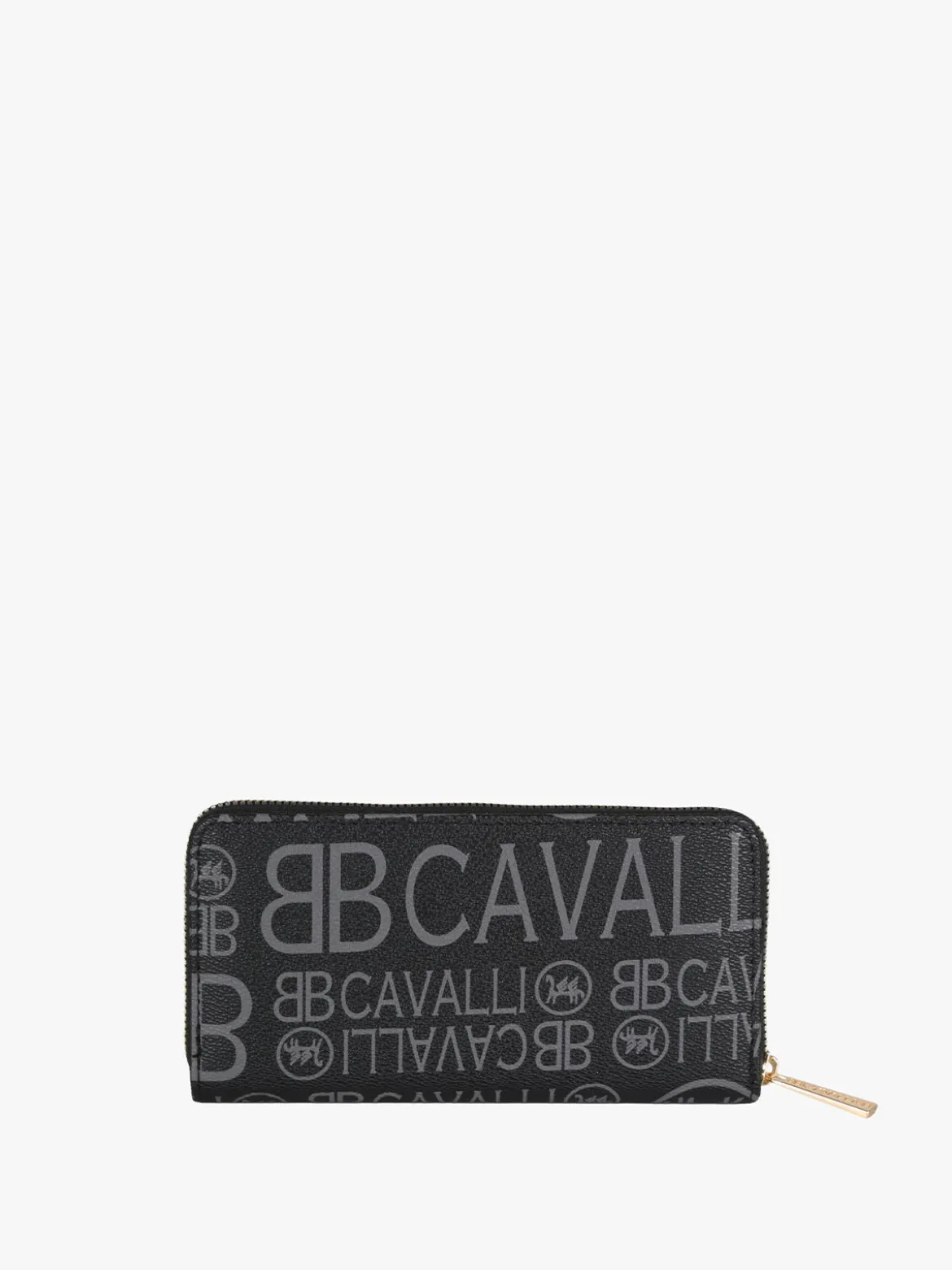 B.Cavalli Portafoglio rettangolare da donna con stampe - nero