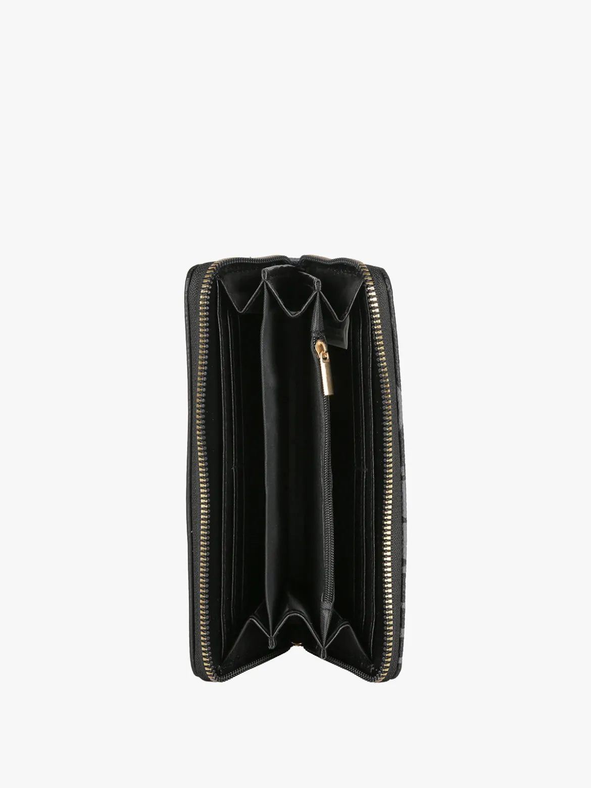 B.Cavalli Portafoglio rettangolare da donna con stampe - nero