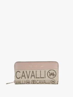 B.Cavalli Portafoglio rettangolare da donna con stampe - taupe