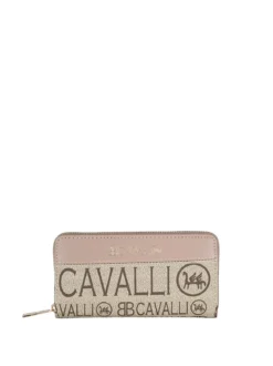 B.Cavalli Portafoglio rettangolare da donna con stampe - taupe