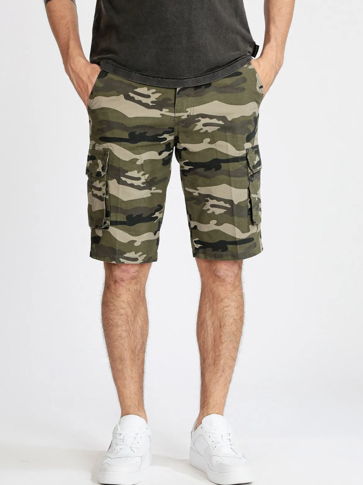 Be Board Bermuda militare da uomo con tasconi
