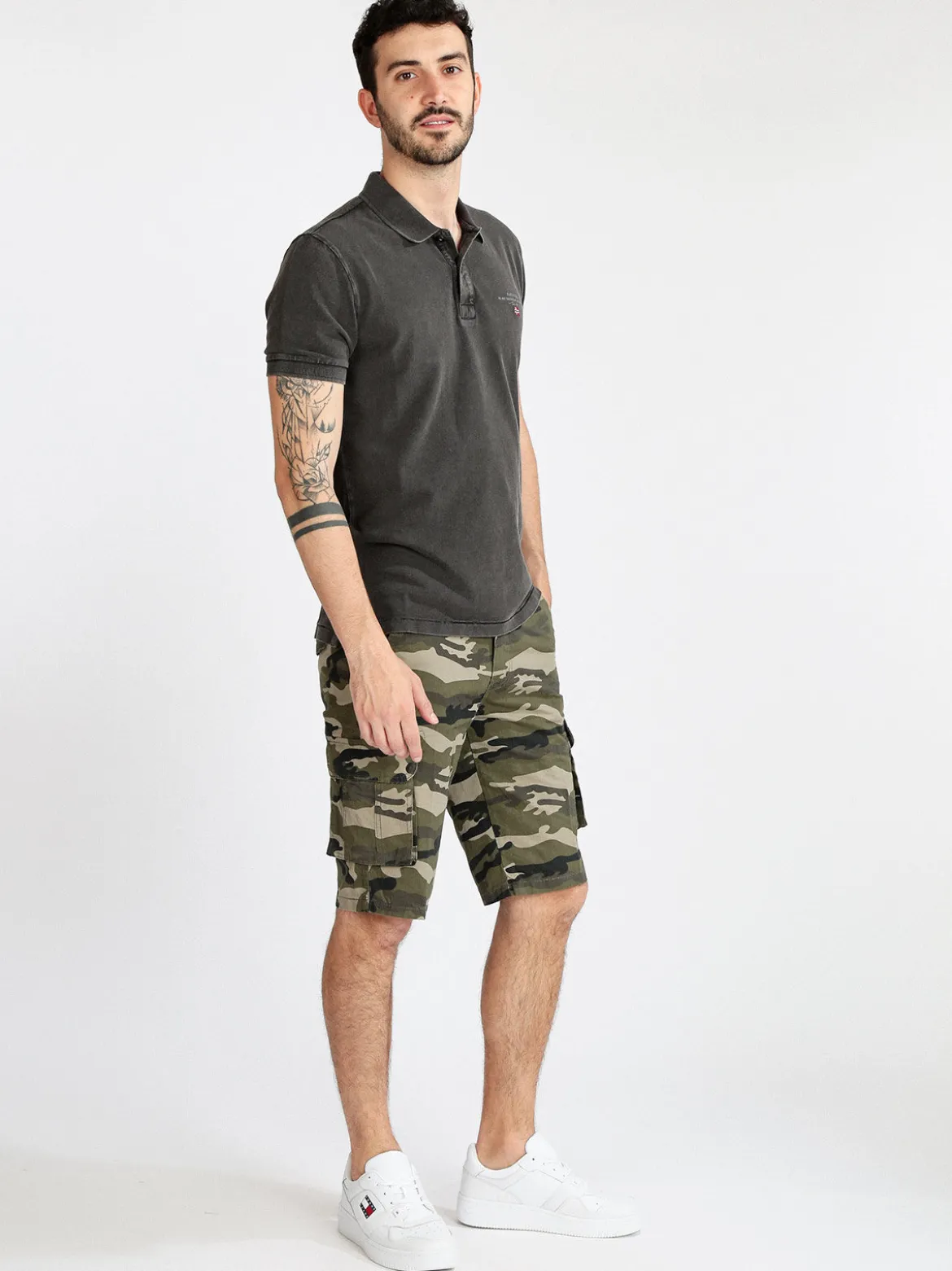 Be Board Bermuda militare da uomo con tasconi