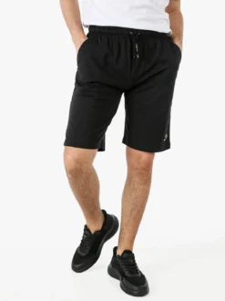 Be Board Bermuda sportivi da uomo in cotone con coulisse - nero