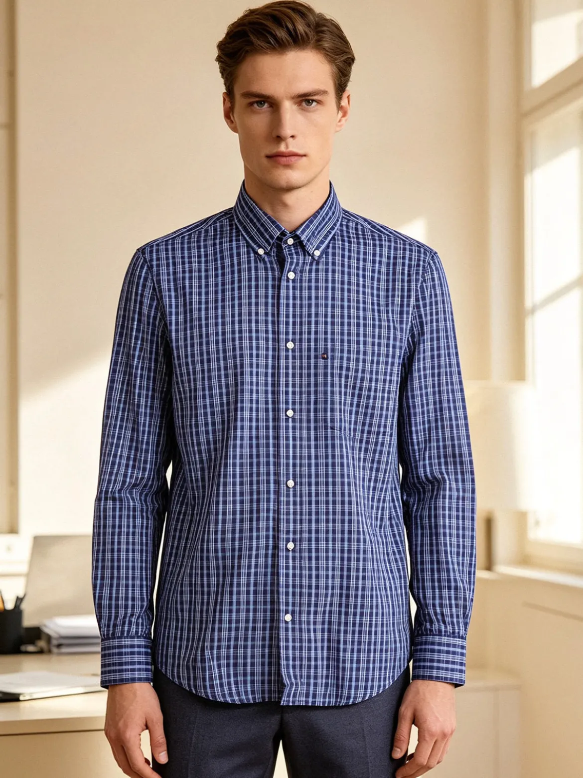 Be Board Camicia da uomo regular fit a fantasia