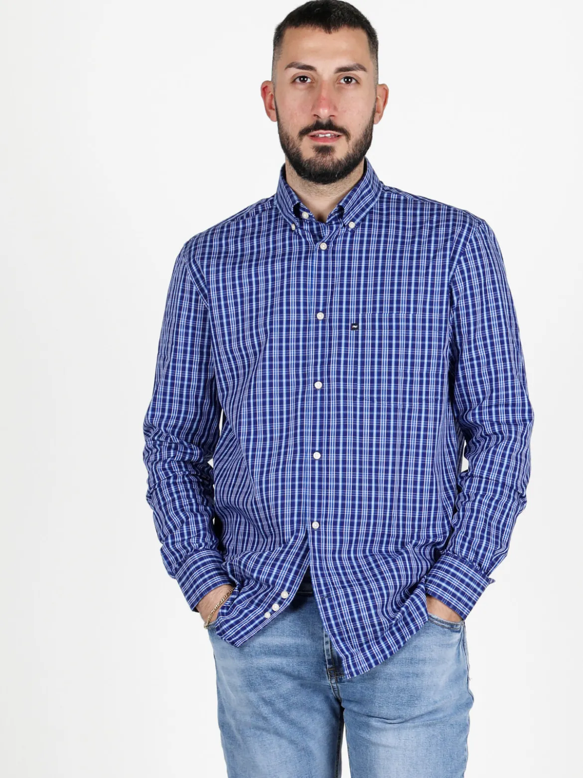 Be Board Camicia da uomo regular fit a fantasia