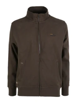 Be Board Felpa da uomo a collo alto con zip in cotone e internno felpato - moro