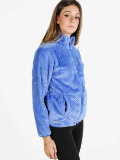 Be Board Felpa donna full zip in pile - azzurro