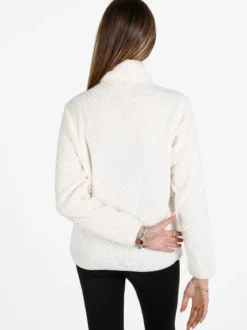 Be Board Felpa donna full zip in pile - panna