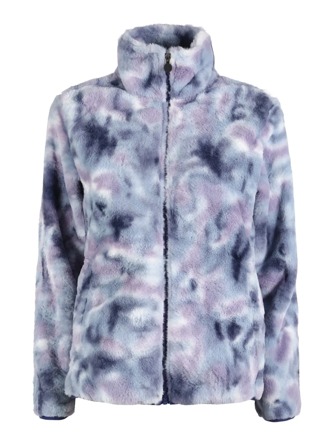 Be Board Felpa donna in ecopelo a collo alto con zip - blu