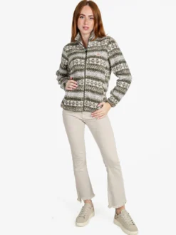 Be Board Felpa donna invernale teddy con zip - verde