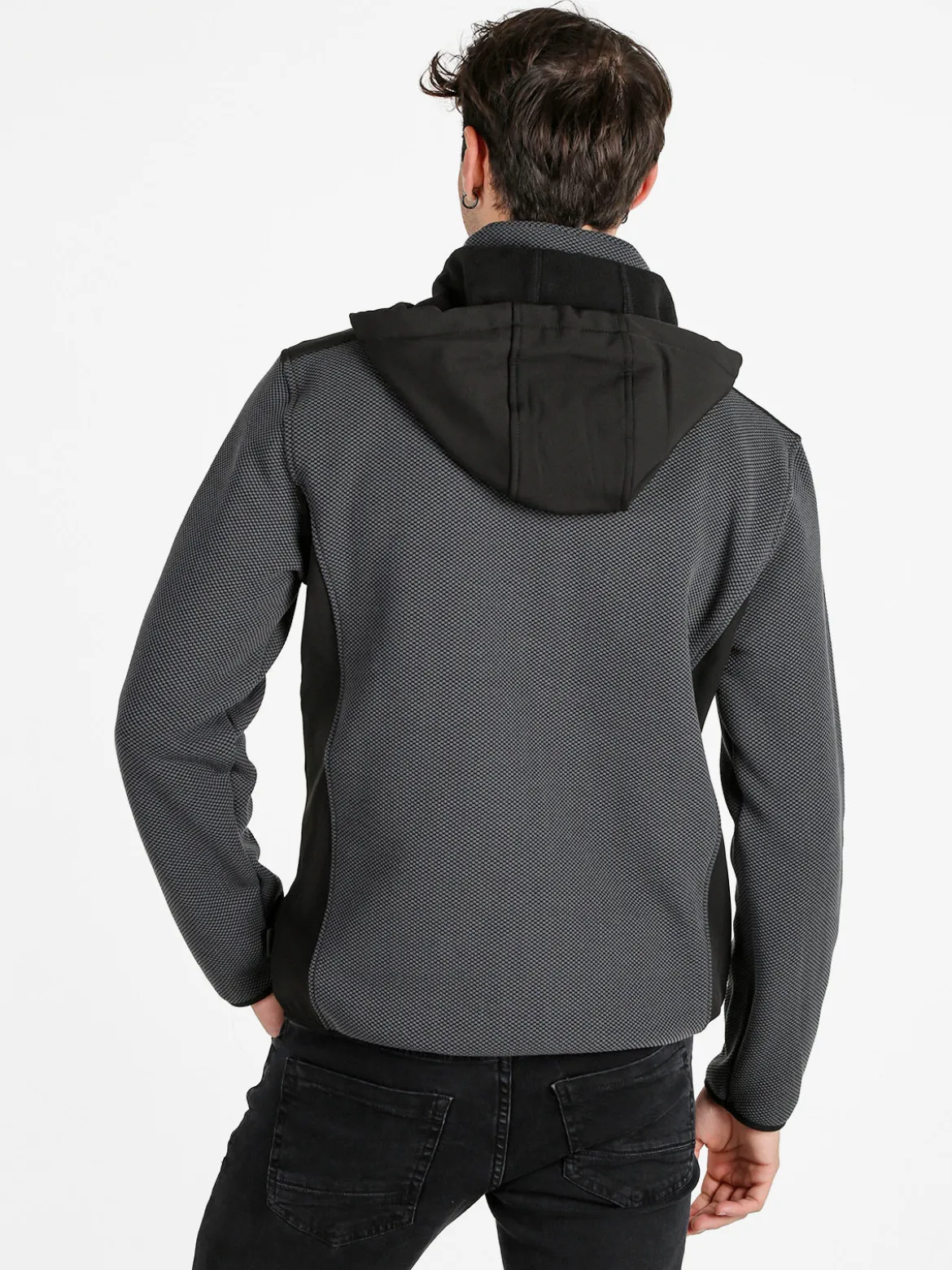 Be Board Felpa invernale da uomo con cappuccio e zip - grigio scuro