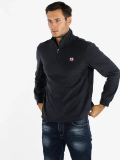 Be Board Felpa uomo in pile mezza zip