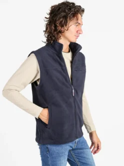 Be Board Gilet uomo in pile con zip - blu scuro