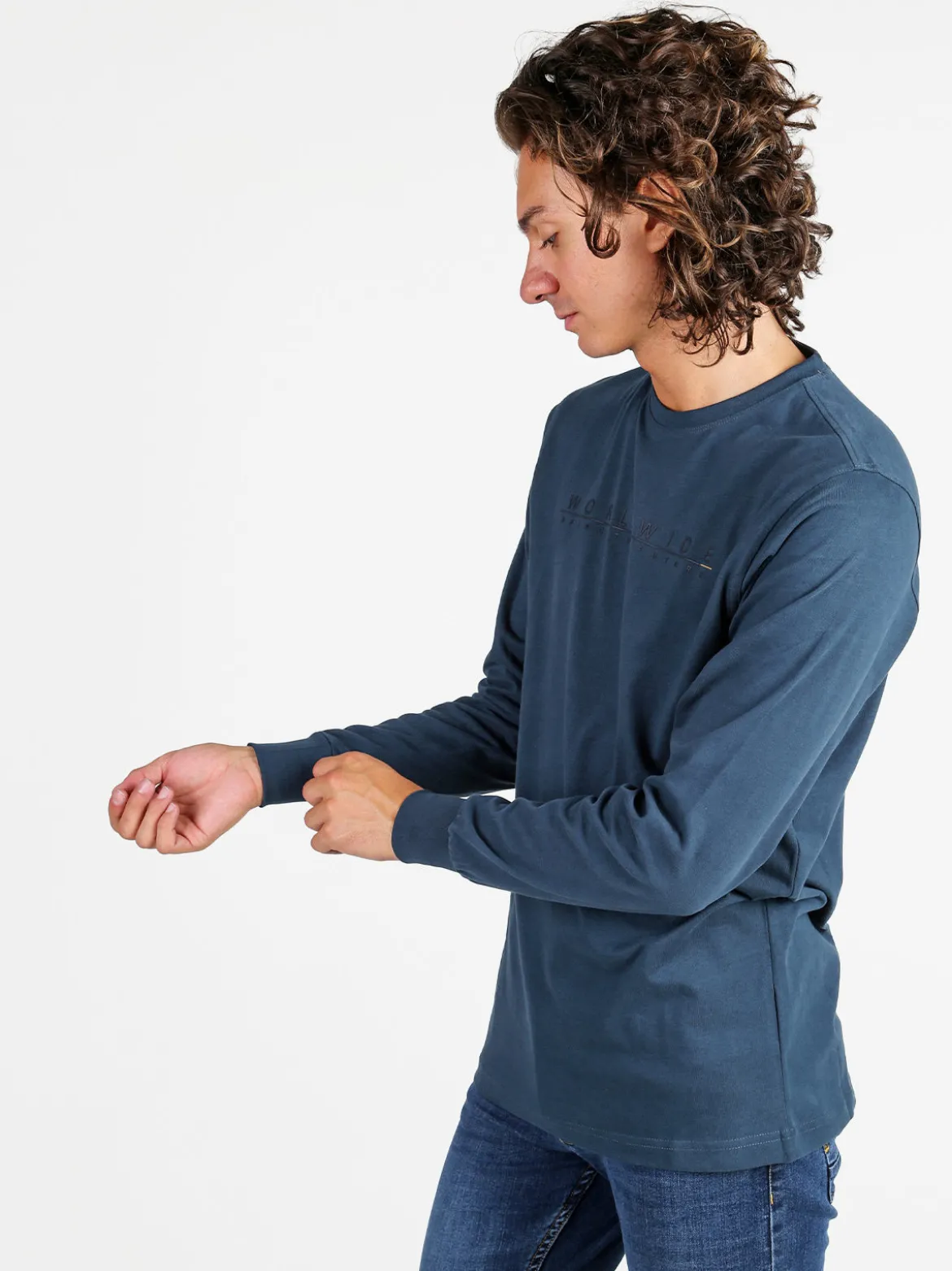 Be Board Maglia girocollo da uomo in cotone - ottanio