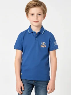 Be Board Polo da bambino a manica corta con scritta