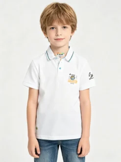 Be Board Polo da bambino a manica corta con scritta