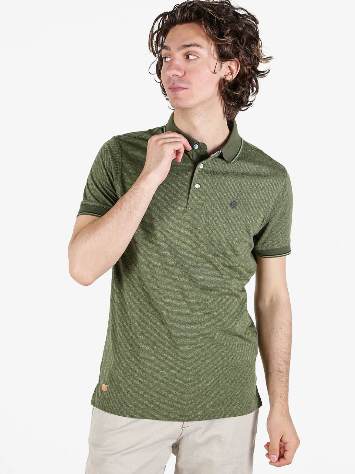 Be Board Polo uomo a maniche corte effetto rigato