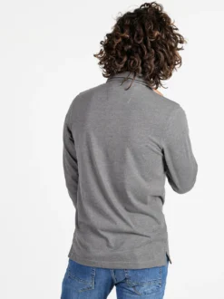 Be Board Polo uomo a maniche lunghe in cotone - grigio scuro