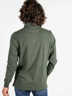 Be Board Polo uomo a maniche lunghe in cotone - miltare