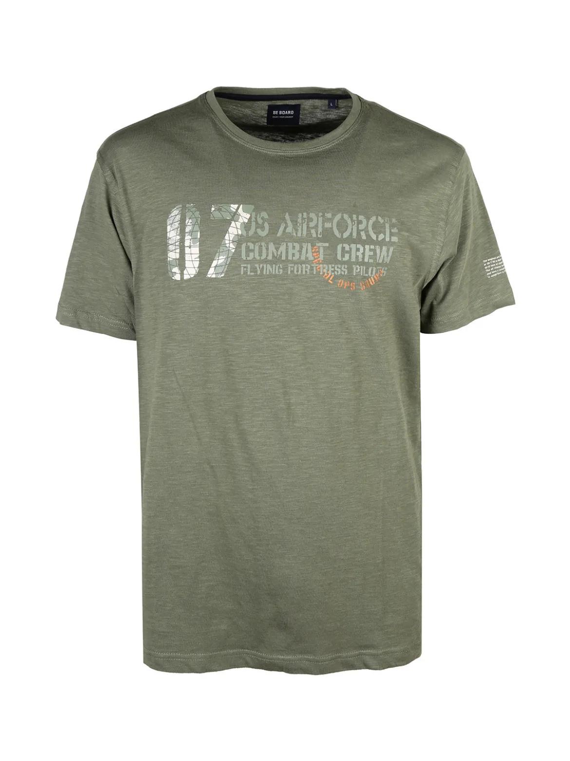 Be Board T-shirt girocollo da uomo in cotone con stampa