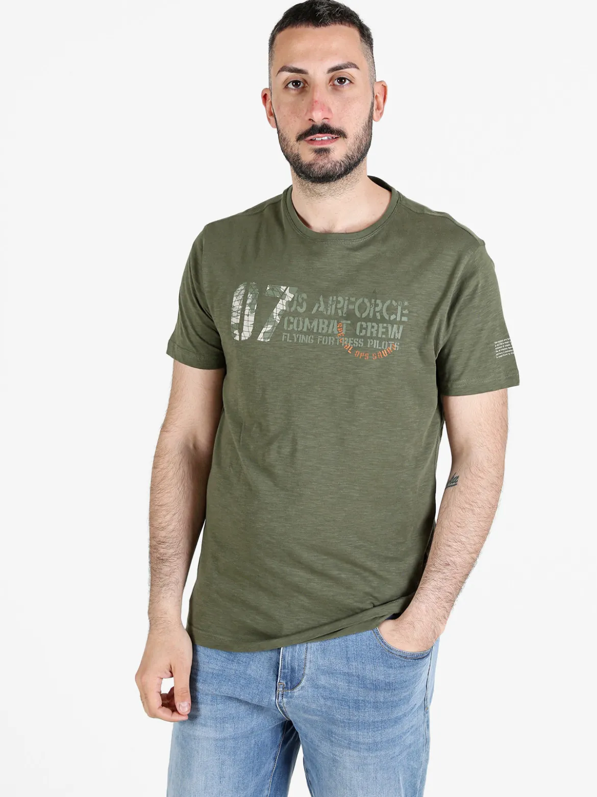 Be Board T-shirt girocollo da uomo in cotone con stampa