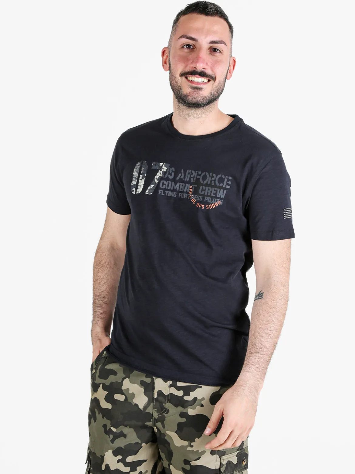 Be Board T-shirt girocollo da uomo in cotone con stampa