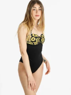 Bellissima Costume da bagno intero donna con girasoli