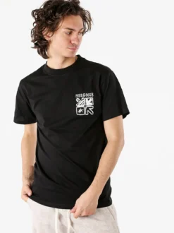Belman T-shirt da uomo in cotone con stampa dietro - nero
