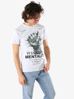Belman T-shirt da uomo in cotone con stampa - grigio chiaro