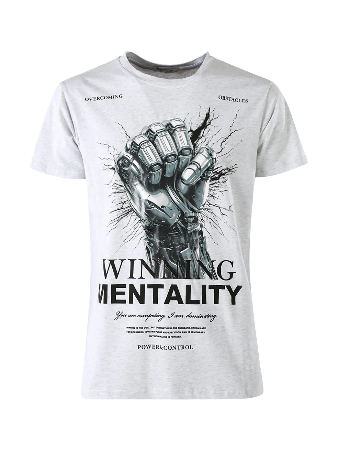 Belman T-shirt da uomo in cotone con stampa - grigio chiaro