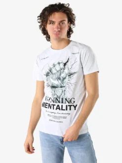 Belman T-shirt da uomo in cotone con stampa - grigio chiaro