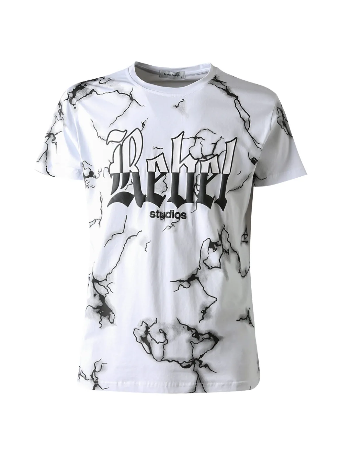 Belman T-shirt da uomo in cotone con stampe - bianco