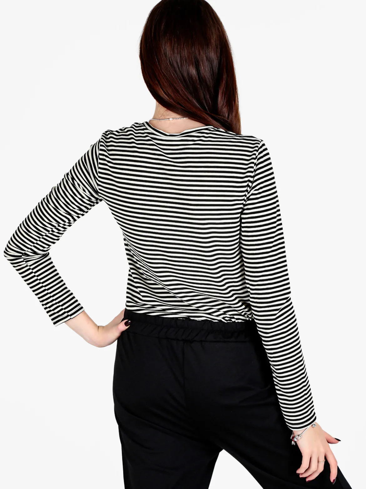 Be Mine T-shirt donna rigata a maniche lunghe