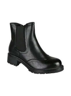 Besty Stivaletti chelsea donna con zip - nero