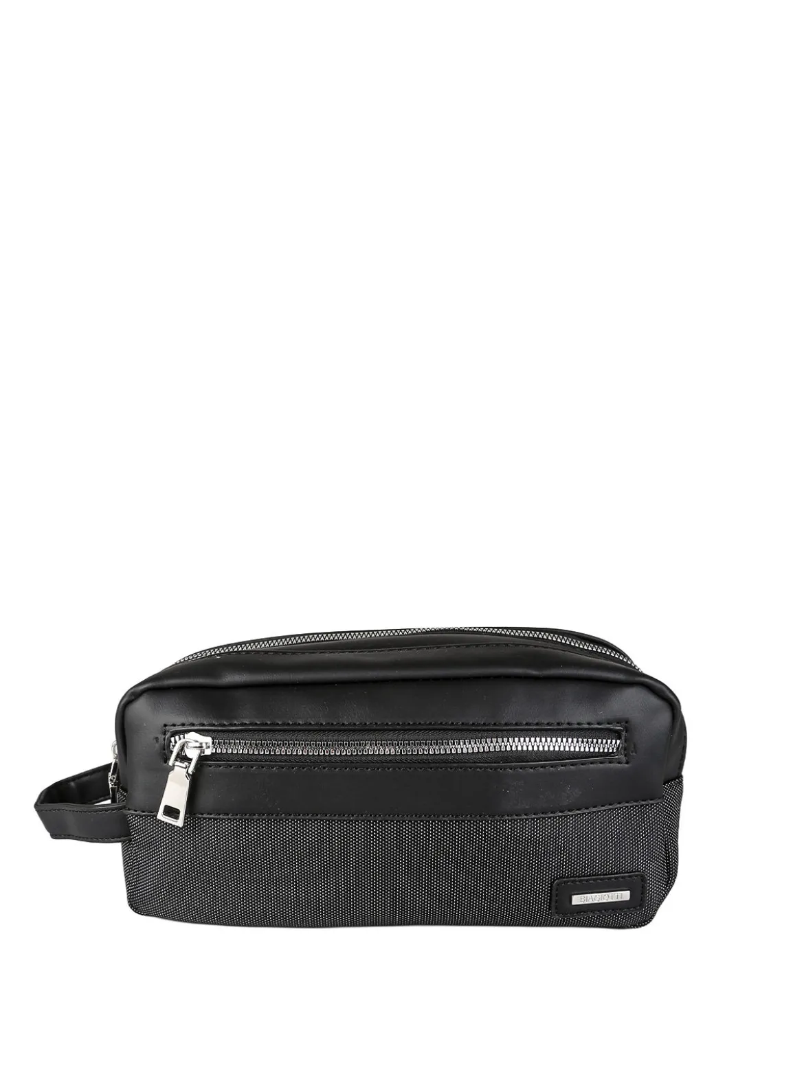 Biagiotti Uomo Beauty case da viaggio da uomo in tessuto e ecopelle - nero