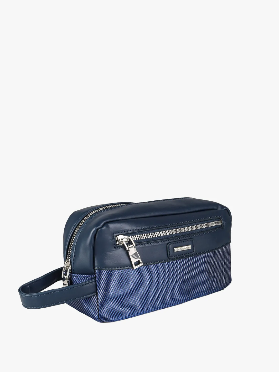 Biagiotti Uomo Beauty case da viaggio per uomo in tessuto e ecopelle - blu scuro