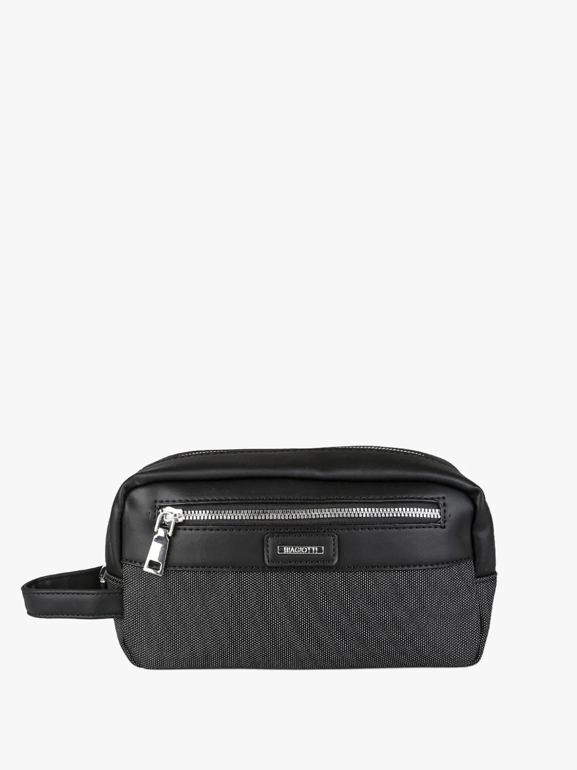 Biagiotti Uomo Beauty case da viaggio per uomo in tessuto e ecopelle - nero