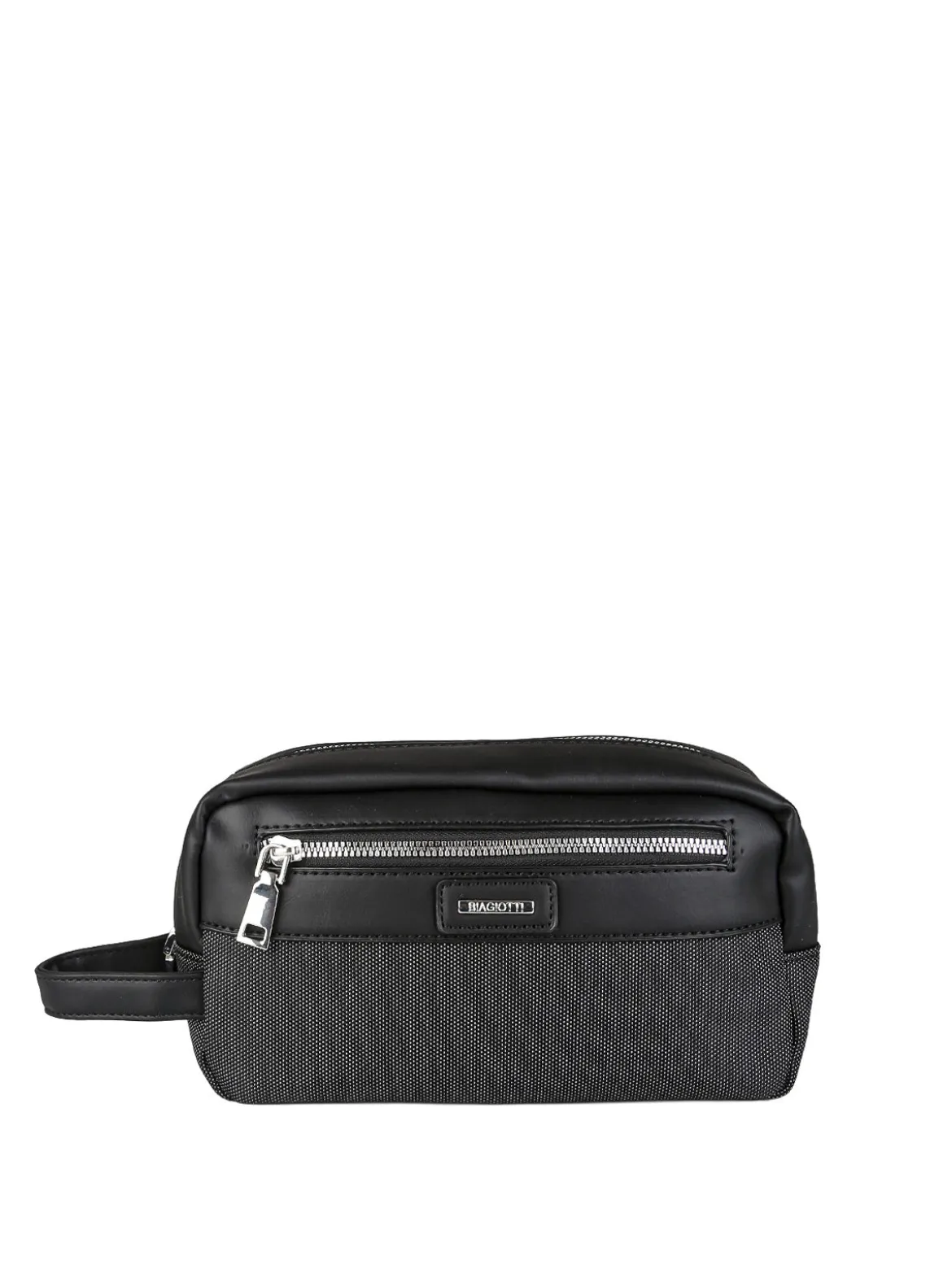 Biagiotti Uomo Beauty case da viaggio per uomo in tessuto e ecopelle - nero