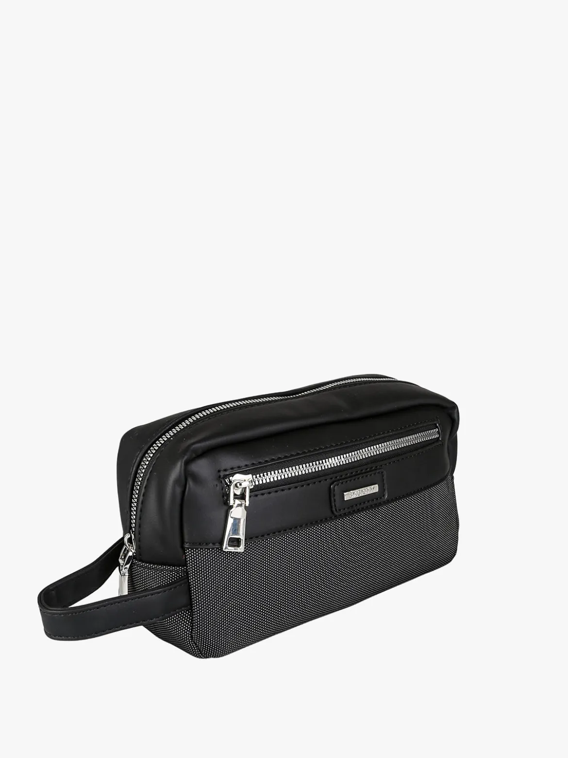 Biagiotti Uomo Beauty case da viaggio per uomo in tessuto e ecopelle - nero
