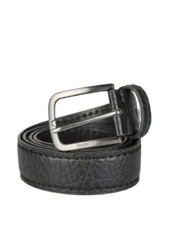 Biagiotti Uomo Cintura da uomo con fodera in pelle - nero