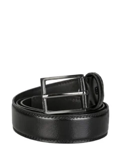 Biagiotti Uomo Cintura da uomo con fodera in pelle - nero