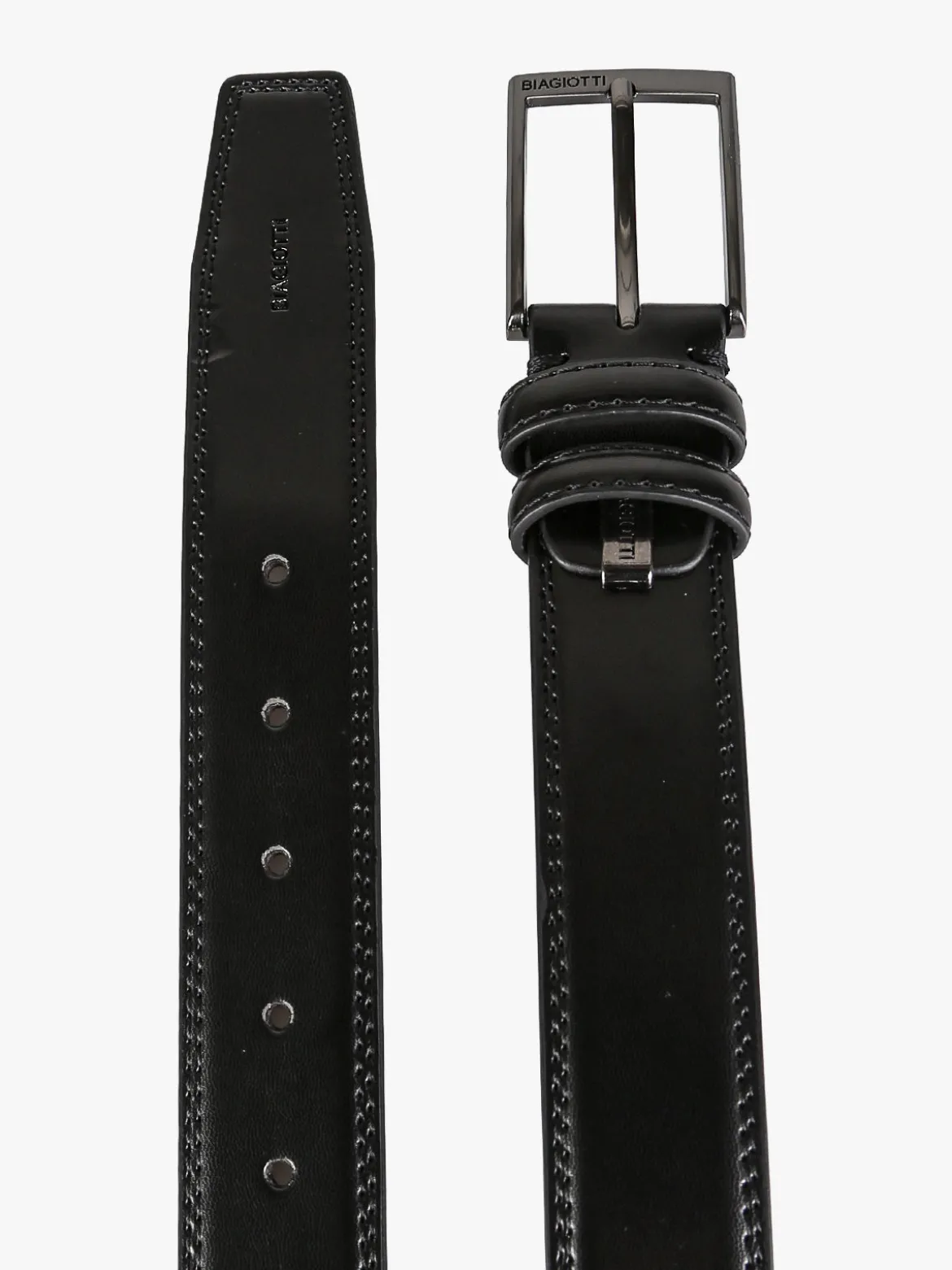 Biagiotti Uomo Cintura da uomo in pelle rivestita - nero